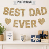 Gold Glitter Dad Ever Banner – Father's Day Party Decoration
