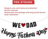 Happy Father's Day We Love Dads Black Glitter Banner Pre-Strung Garland Party Decorations