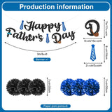 19PCS Father's Day Decorations Set Blue Black Pre-Assembled Banner Hanging Party Supplies