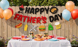 Happy Father's Day BBQ Banner We Love Dad Backyard Grill Party Decorations Outdoor Backdrop