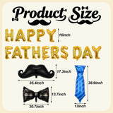 18PCS Happy Father's Day Balloon Set Gold Banner Bow Tie Mustache Necktie Party Decorations