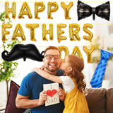 18PCS Happy Father's Day Balloon Set Gold Banner Bow Tie Mustache Necktie Party Decorations