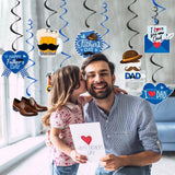 Happy Father's Day Banner & Hanging Swirls Decorations Love Dad Party Supplies for Celebration