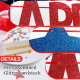 Happy Flag Day Banner | June 14 Patriotic Glitter Garland | Red White Blue Party Decor