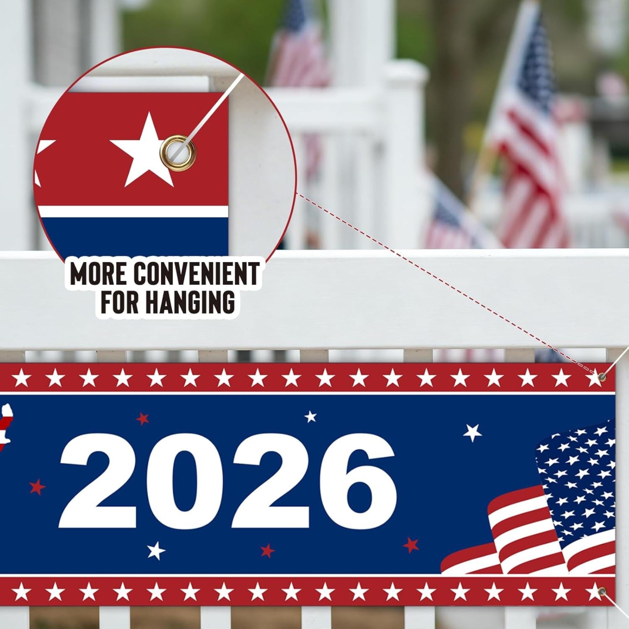 USA Flag Banner | 1776-2026 Anniversary Porch Decor Sign