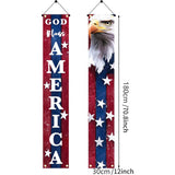 4th of July Door Banner Set | God Bless America Porch Sign | Patriotic Eagle Decor