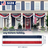 2 Pack American Flag Bunting Banner | Red White Blue Porch Decor (2 x 20 feet)