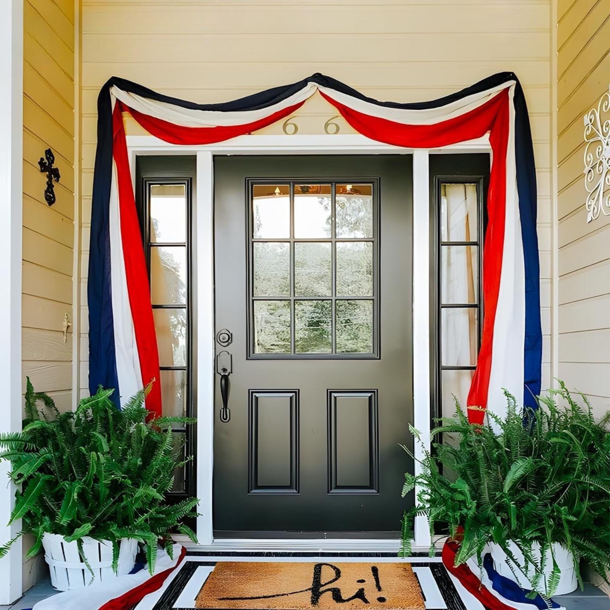 2 Pack American Flag Bunting Banner | Red White Blue Porch Decor (2 x 20 feet)