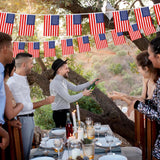 American Flag Banner | 52.5 Ft USA Pennant Bunting, Patriotic Party Decor