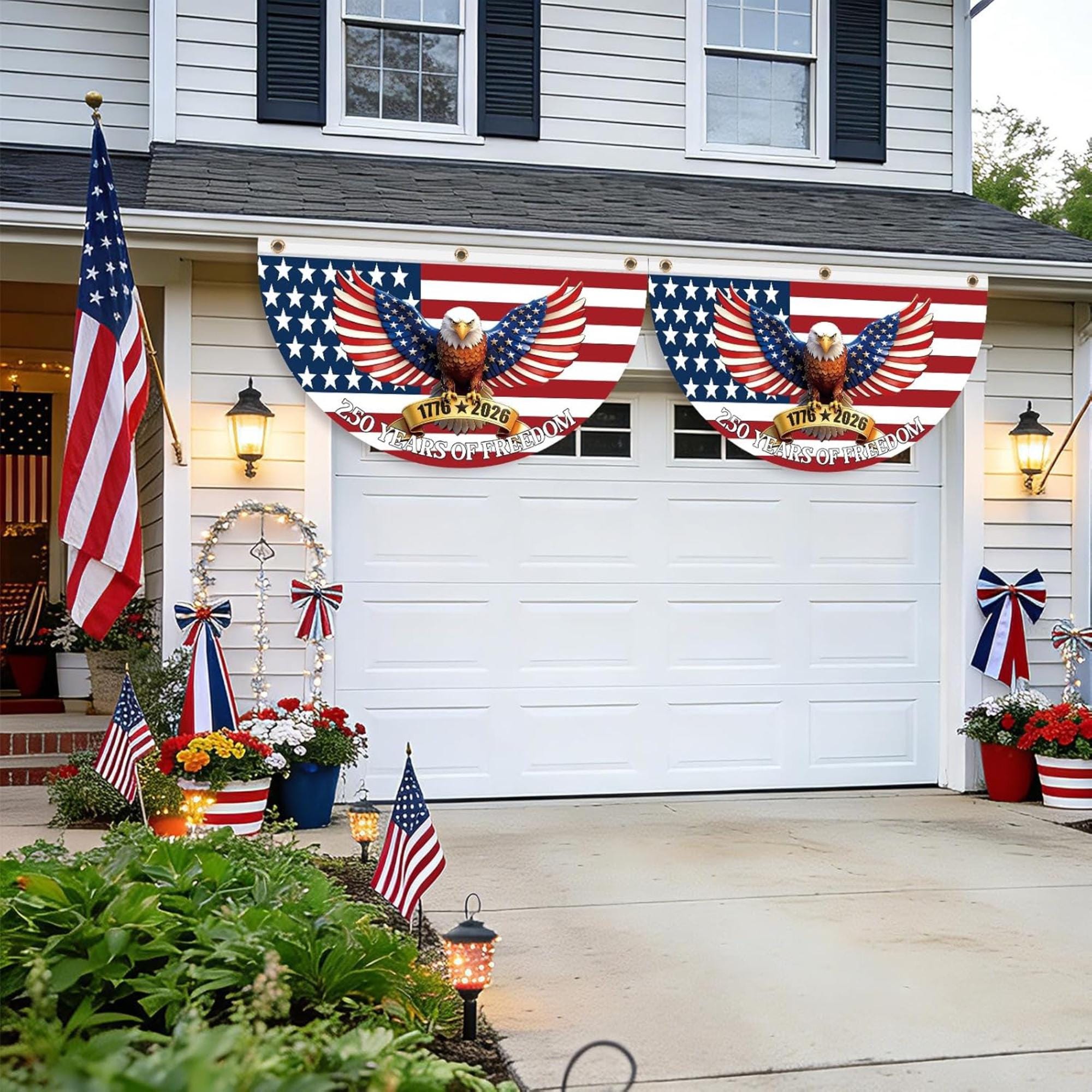 USA Bunting Flag Set | 250 Years of Freedom Eagle Banner (1776-2026)