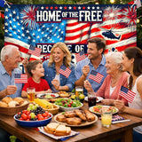 Patriotic Banner Backdrop | Home of the Free Because of the Brave Decor