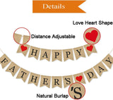 Happy Father's Day Burlap Banner Bunting Flag Garland Party Decorations Photo Backdrop for Dad