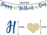 Happy Father's Day Glitter Blue Banner Garland Decorations for Dad Papa Party Supplies