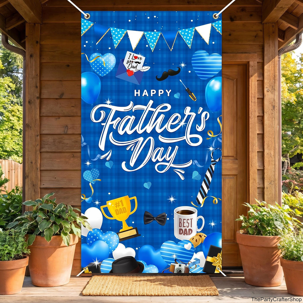 Happy Father's Day Door Cover Banner Indoor Outdoor Party Decorations for Dad Celebration