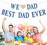 Happy Father's Day Glitter Blue Banner We Love Dad Best Dad Ever Garland Party Decorations