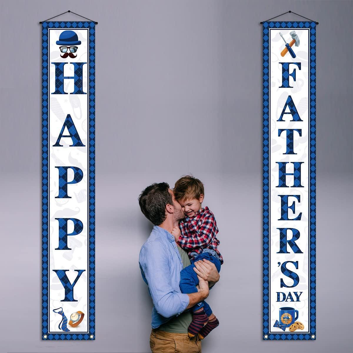 Best Dad Ever Father's Day Front Door Banner Porch Sign Photo Booth Backdrop Decorations