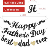 Best Dad Ever Glitter Garland Decorations We Love Daddy Banner Thanks Papa Black Father's Day Party Decor