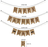 Happy Father's Day Burlap Banner We Love Dad Rustic Mustache Garland Party Decorations