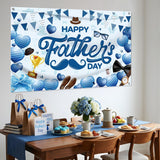 Happy Father's Day Blue Backdrop Banner 70.9x43.3 Inch Indoor Outdoor Party Decorations
