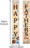2PCS Happy Father's Day Porch Banners Front Door Hanging Signs for Dad Birthday Retirement Celebration