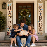 2PCS Happy Father's Day Porch Banners Front Door Hanging Signs for Dad Birthday Retirement Celebration