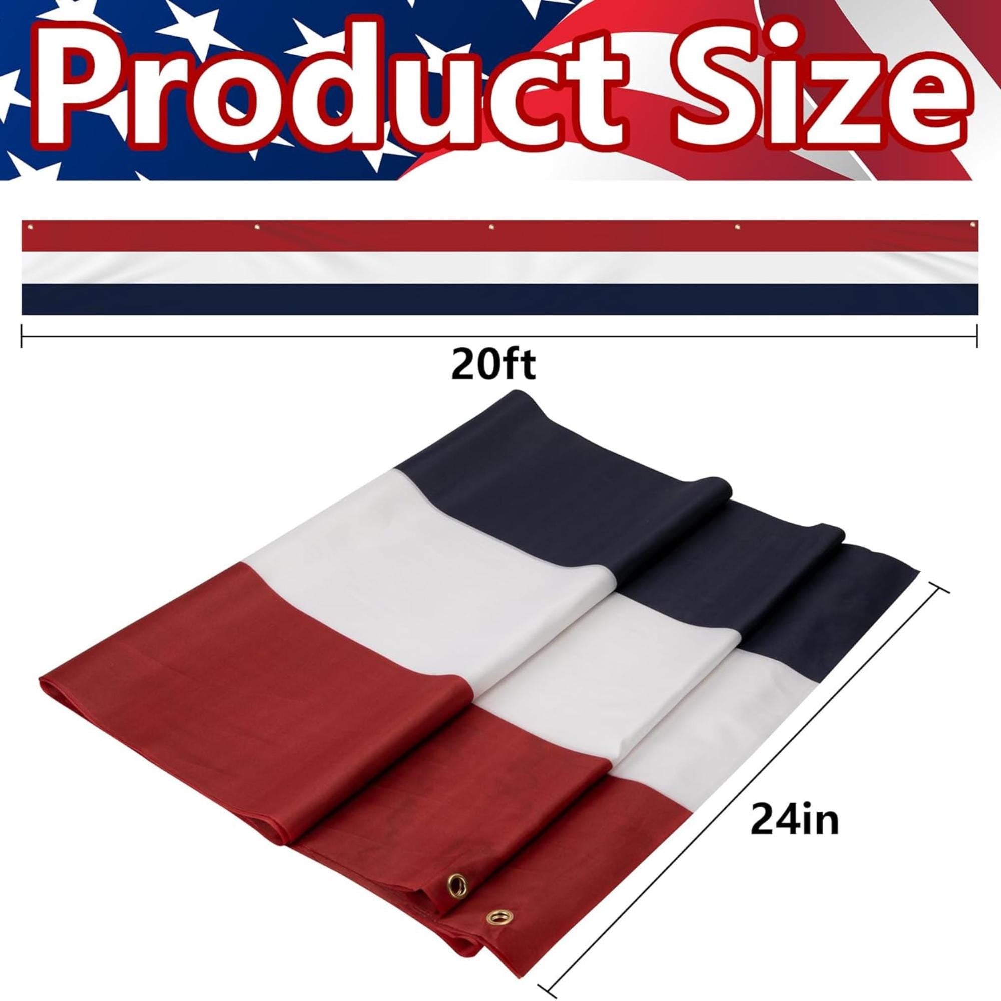 2 Pack USA Bunting Flags | Double Sided Patriotic Porch Banner, Outdoor Decor