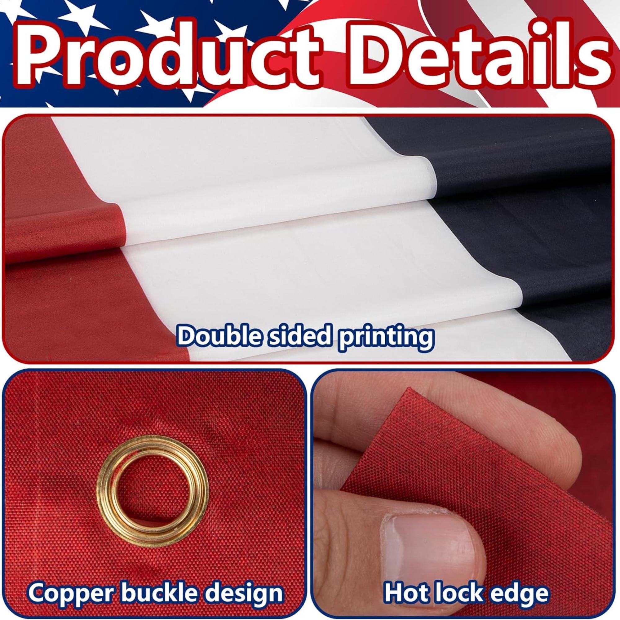 2 Pack USA Bunting Flags | Double Sided Patriotic Porch Banner, Outdoor Decor