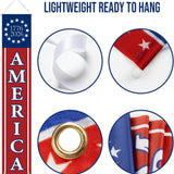 2 Pack USA Patriotic Porch Banners | Double Sided 4th of July Outdoor Decor