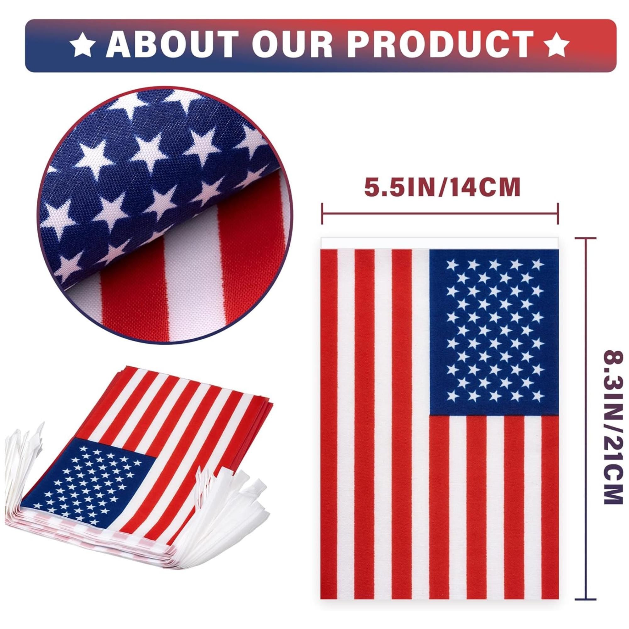 USA Patriotic Bunting Flags | Double Sided 4th of July Porch Banner, Outdoor Decor