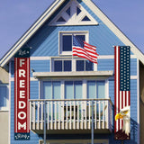 Patriotic American Flag Porch Banners | 4th of July Hanging Signs | Memorial Day Outdoor Decor