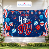 Large Patriotic 4th of July Banner Backdrop | USA Flag Party Sign Decorations