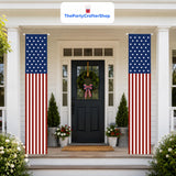 Patriotic Porch Banner Set | American Flag Hanging Decorations | 4th of July Memorial Day Decor