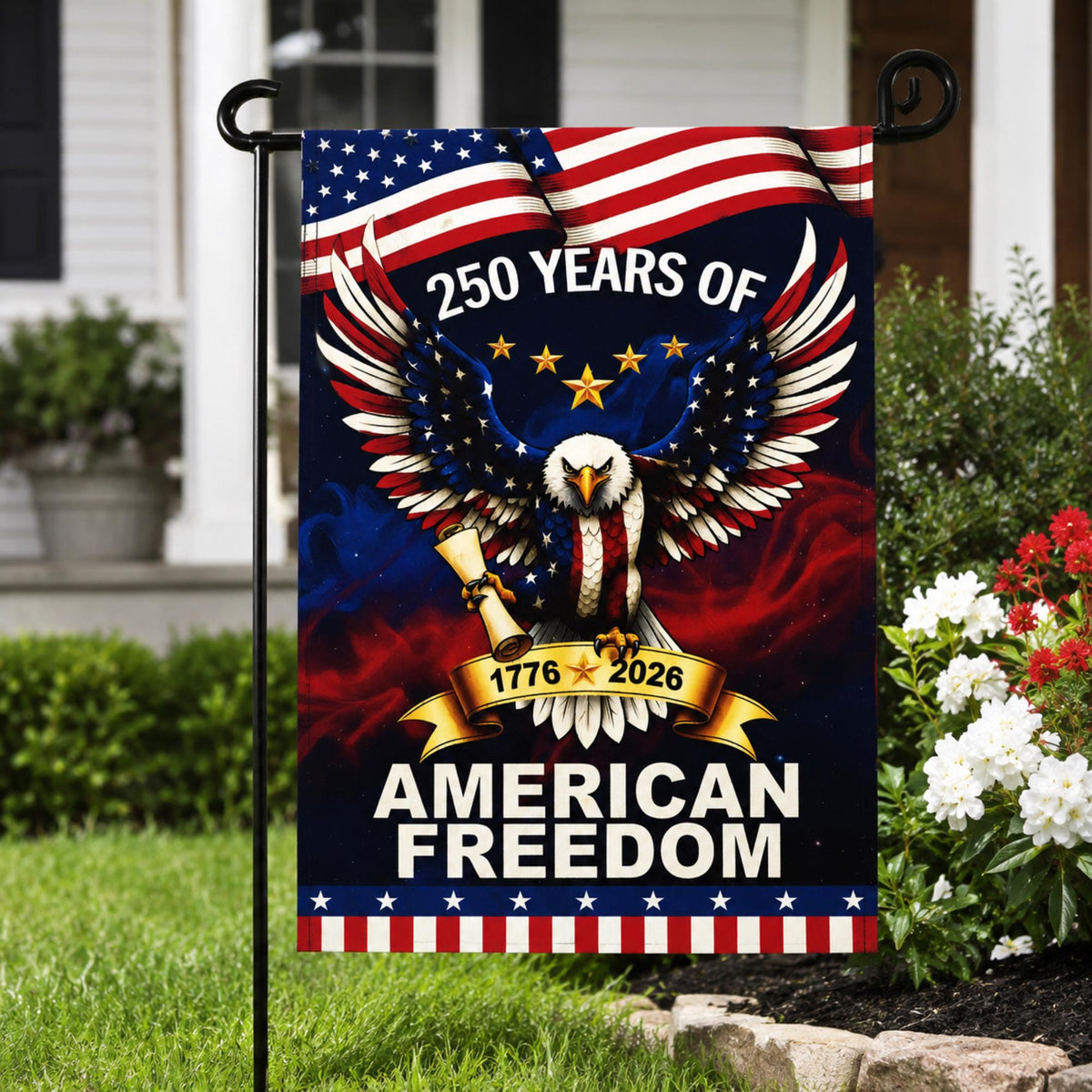 Patriotic Eagle Garden Flag | 250th Anniversary American Freedom Decor (12 x 18 inches)