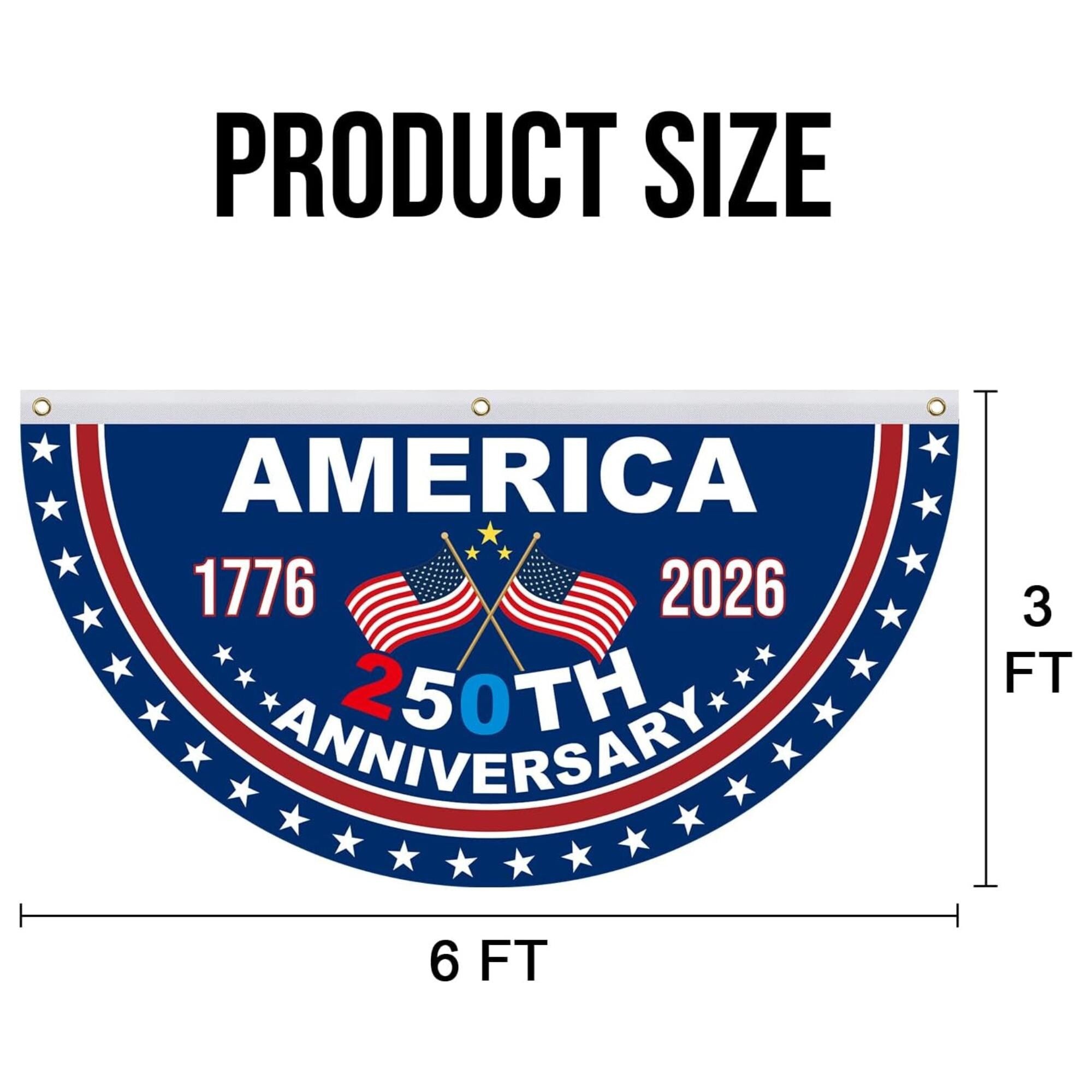 USA 250th Anniversary Bunting Set | Patriotic 1776-2026 American Banner