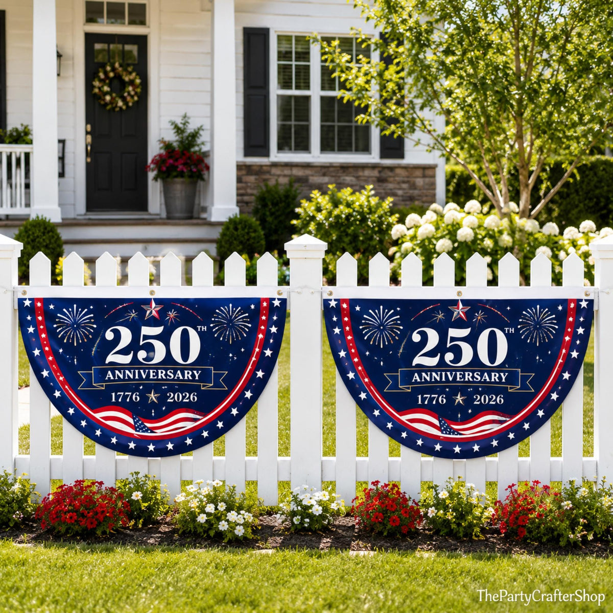 USA 250th Anniversary Bunting Set | Patriotic 1776-2026 American Banner