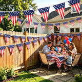 100 Ft American Flag Pennant Banner | 60 PCS Patriotic Independence Day Decor