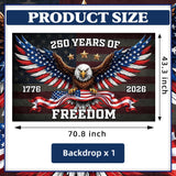 Patriotic Eagle Banner | 250th Anniversary USA Flag Backdrop, 4th July Party Decor
