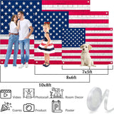 Independence Day Backdrop | American Flag Brick Wall Banner (7x5 Ft)