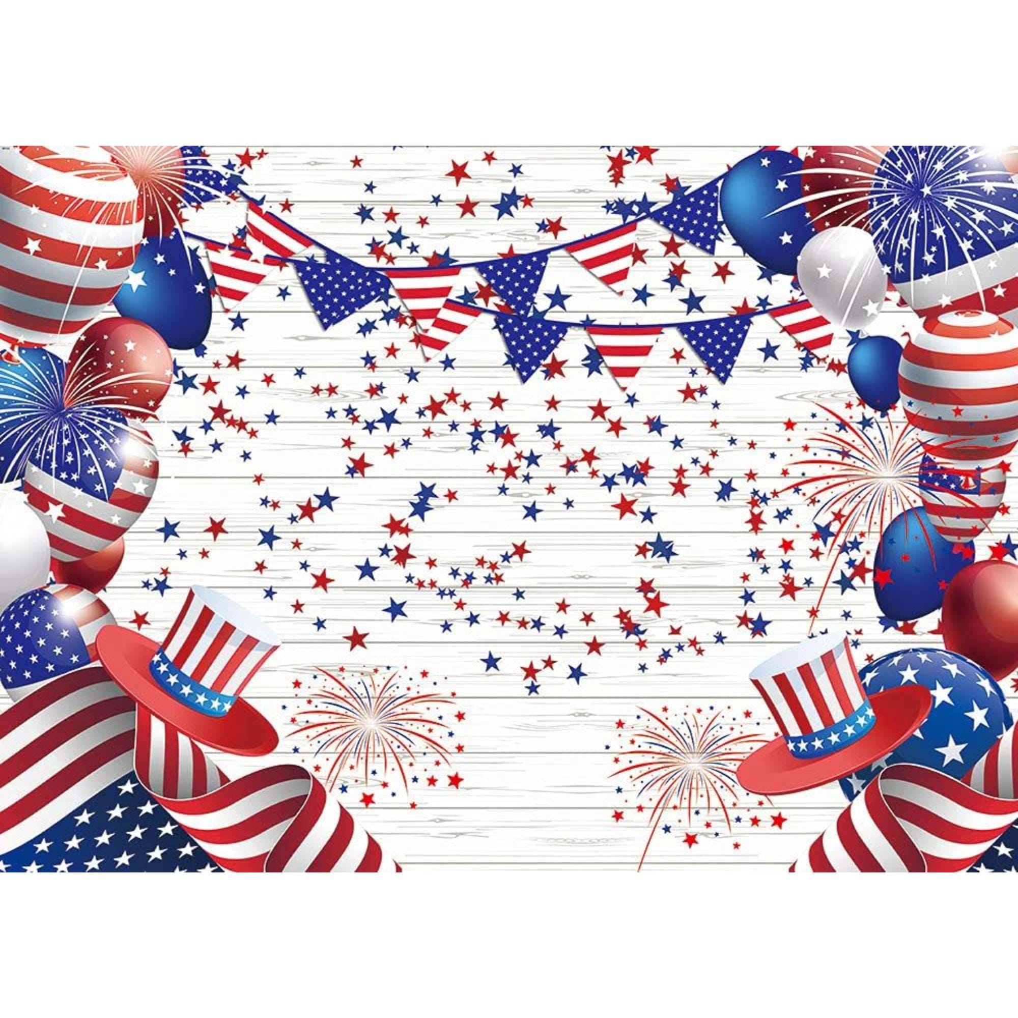 Patriotic Balloons Photography Backdrop | 4th of July Party Decor (7x5 Ft)
