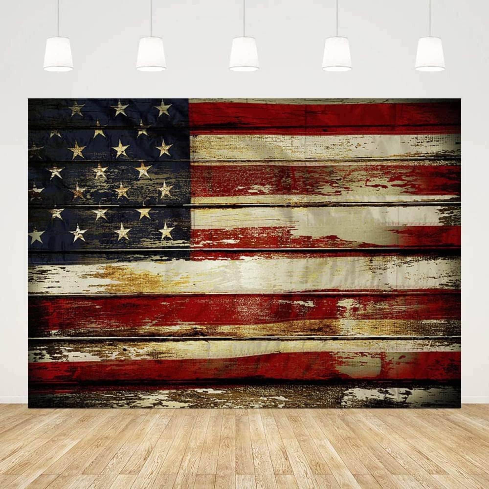 Distressed USA Flag Photography Backdrop | 7x5 Ft Patriotic Party Banner