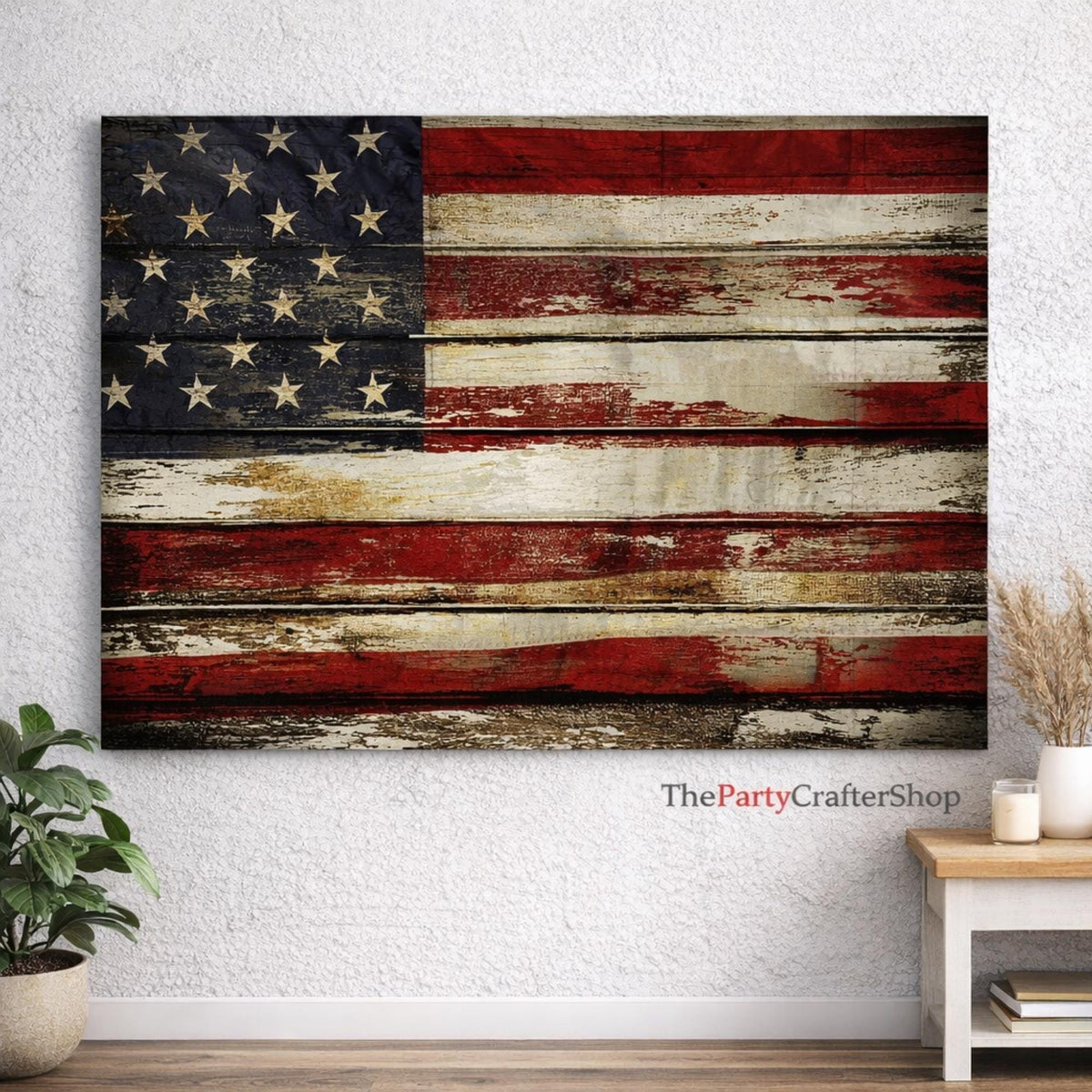 Distressed USA Flag Photography Backdrop | 7x5 Ft Patriotic Party Banner