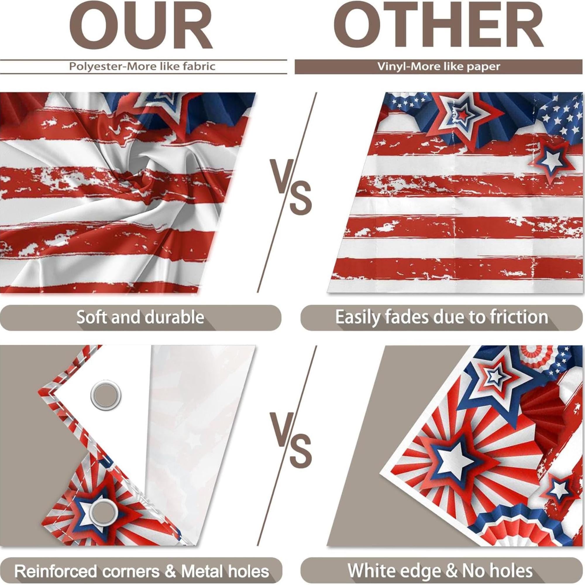 American Flag Photography Backdrop | Patriotic 4th of July Party Banner