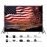 10x8 Ft American Flag Photography Backdrop | 4th of July Patriotic Party Banner | Independence Day Photo Background