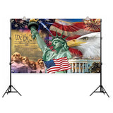 Patriotic American Flag Eagle Backdrop | Statue of Liberty, Mount Rushmore Party Decor