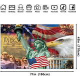 Patriotic American Flag Eagle Backdrop | Statue of Liberty, Mount Rushmore Party Decor