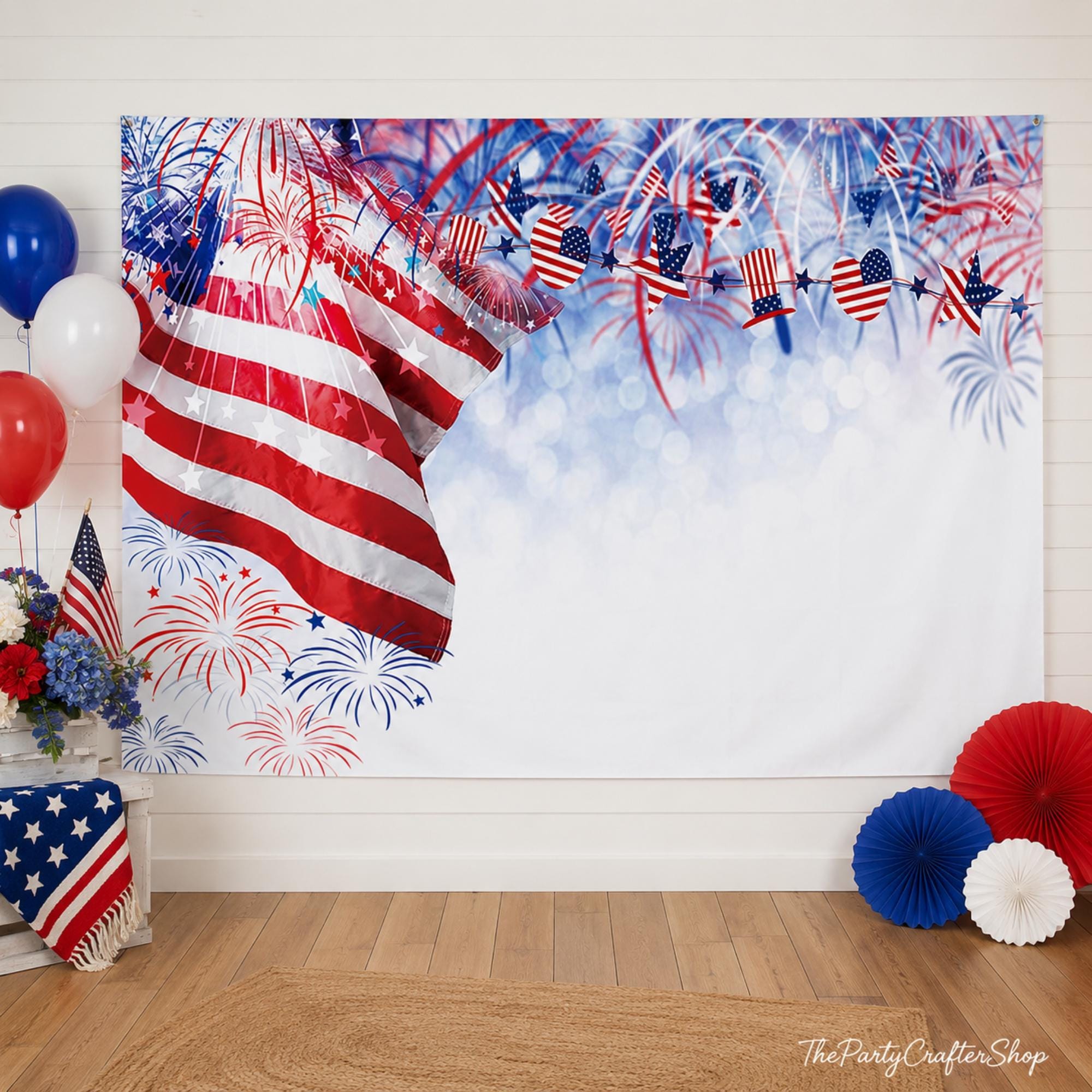 7x5 Ft American Flag Veterans Day Backdrop | 4th of July Independence Day Party Banner | Patriotic Photo Background