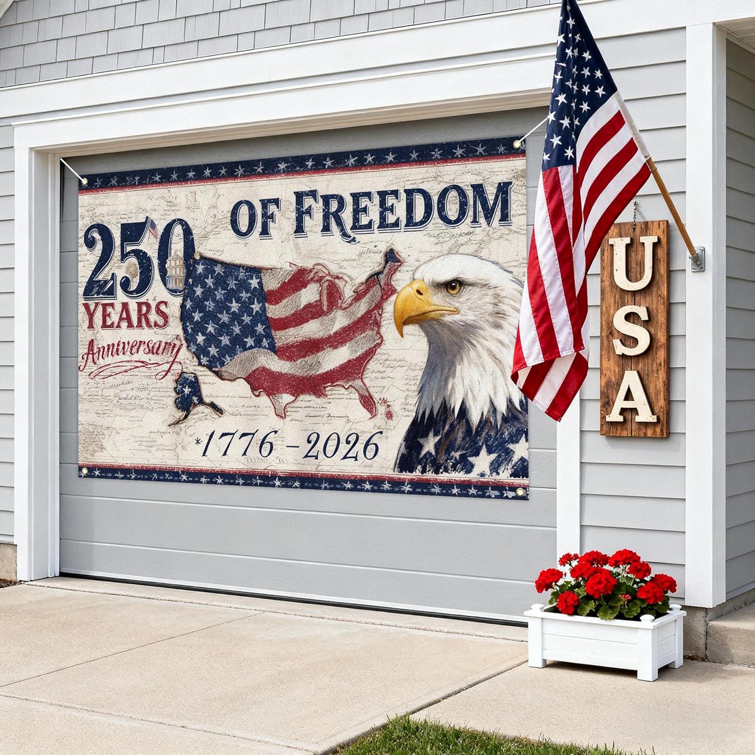 USA 250th Anniversary Backdrop | 1776-2026 Freedom Celebration Photo Booth Banner