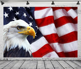 American Flag Bald Eagle Backdrop | Patriotic Stars Stripes Photo Banner (7x5 Ft)
