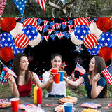 American Flag Backdrop | 4th of July Photo Banner, Independence Day Party Decor (70.8x43.3 Inch)