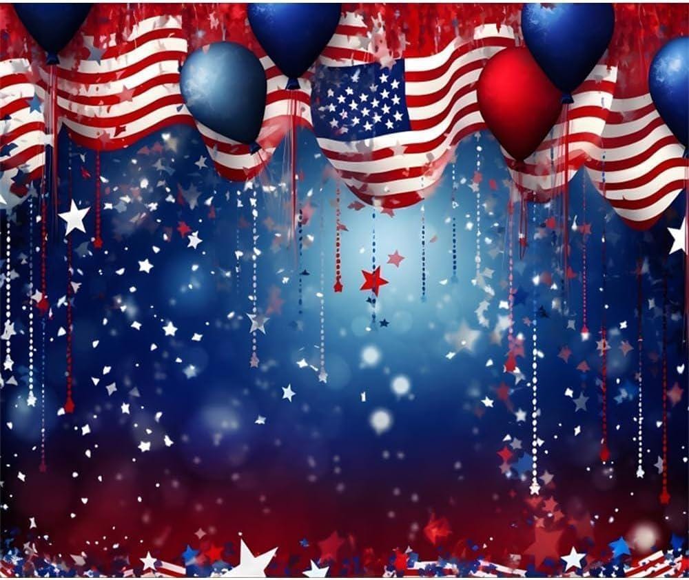 Patriotic American Flag Backdrop | 4th of July Party Photo Banner, Independence Day Decor